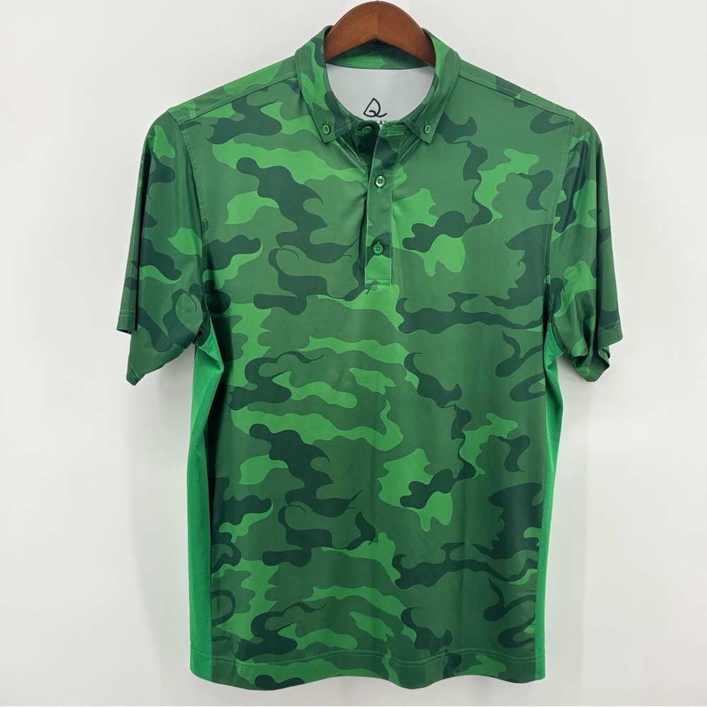 Deolax‎ Mens Green Camo SS Performance Polo Size MD